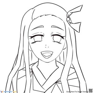 Happy Nezuko Portrait Worksheet