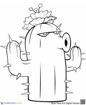 Cactus from Plants vs Zombies Worksheet