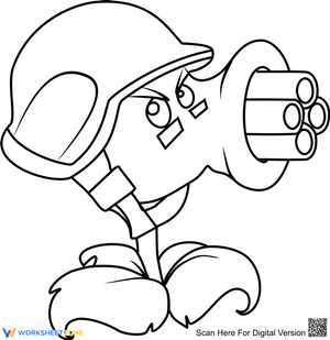 Cool Gatling Pea Plants vs Zombies Worksheet