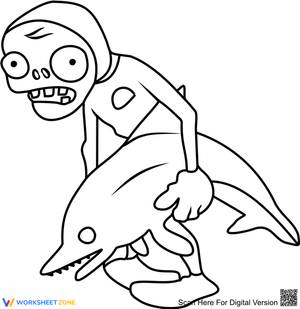 Dolphin Rider Fun Art Worksheet