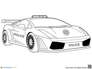Lamborghini Police Car Worksheet