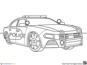 Police Car Coloring Page
