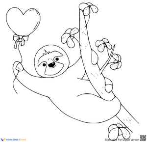 Sloth Holds a Balloon