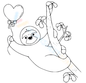Sloth Holds a Balloon