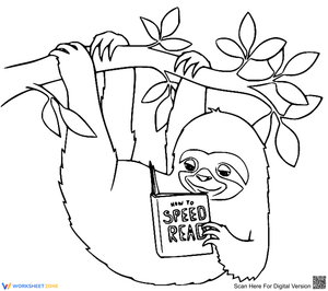 Sloth Reading a Book