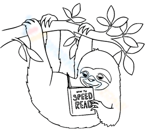 Sloth Reading a Book