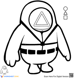 Squid Game Triangle Guard Coloring Page | Essential