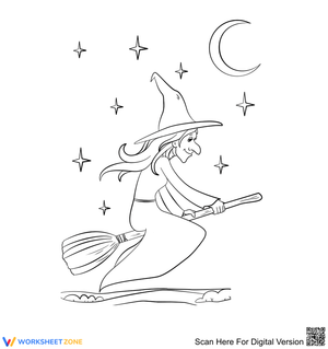 Witch Riding Broomstick