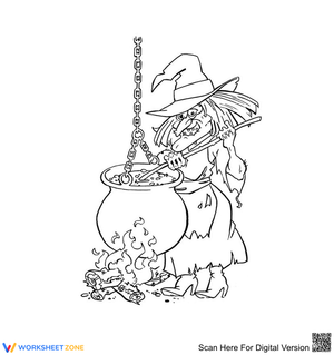 Old Witch and Cauldron