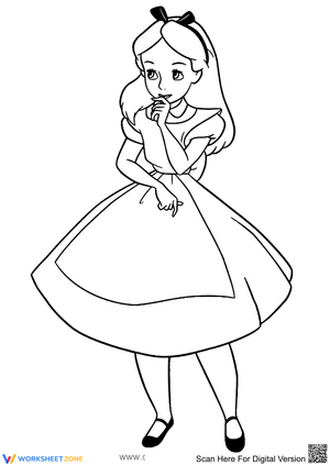 Curious Alice Coloring Page | Printable Grade K-5 Art