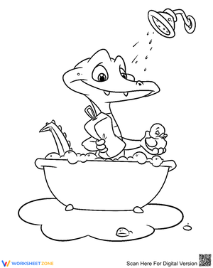 Little alligator taking shower