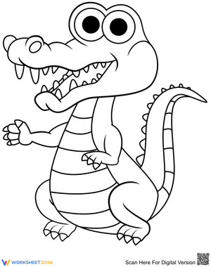 Happy Cartoon Alligator