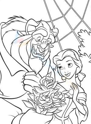 Monster giving Belle flowers