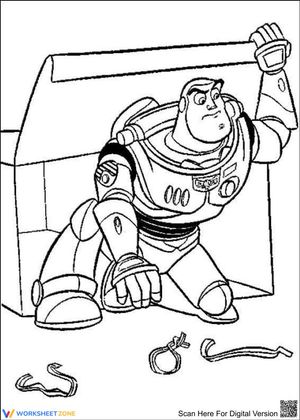 Buzz Lightyear Hiding Behind Box