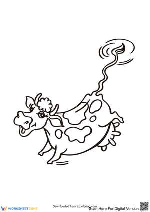 Playful Cow Worksheet: Farm Animals