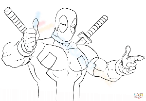 Cartoon Deadpool Worksheet: Comic Fun