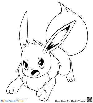 Angry Eevee Coloring Page | Printable Pokemon Worksheet