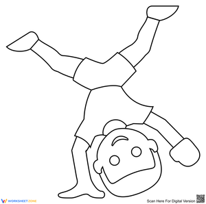 Cartwheeling Person Worksheet: Gymnastics