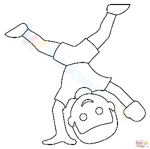 Cartwheeling Person Worksheet: Gymnastics