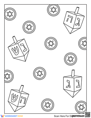 Hanukkah Dreidels and Gelt Coloring Page | Essential