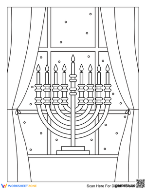 Hanukkah Menorah in the Window