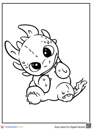 Adorable Baby Dragon Coloring