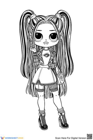 LOL Doll Alt Fashion Girl Coloring Page for Kids