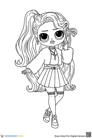 Cute LOL Surprise School Girl Coloring Page