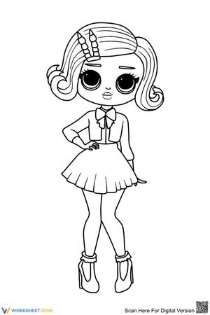 LOL Surprise Doll with Pleated Skirt Coloring Page
