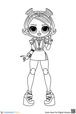 LOL Surprise Doll Fashion Coloring Page for Girls