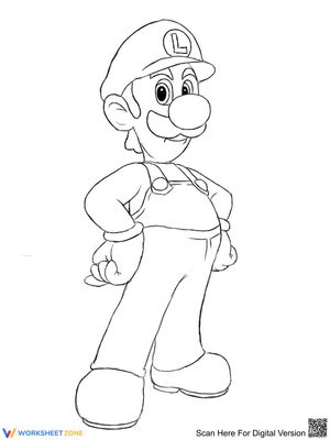 Luigi Coloring Page: Famous Cartoon Character
