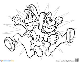 Mario and Luigi Coloring Page for Creative Fun