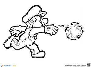 Luigi and Fire Ball Fun Worksheet