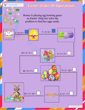 Easter Order of Operations Math Worksheet