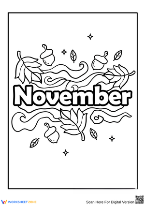Autumn-Themed November Coloring 