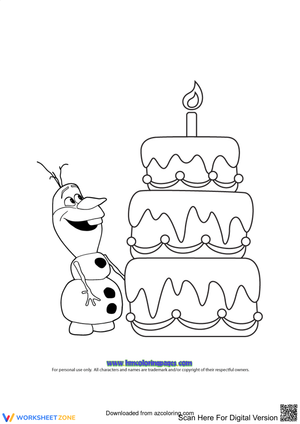 Olaf with a birthday cake