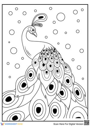 Peacock Art Worksheet: Learn About Birds