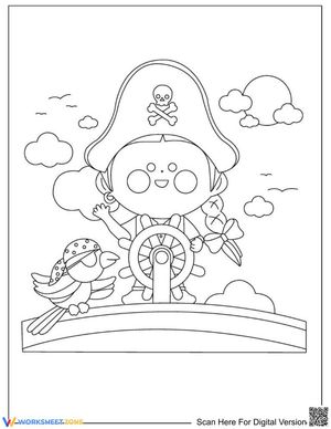 Waving Pirate Art: A Creative Coloring Page