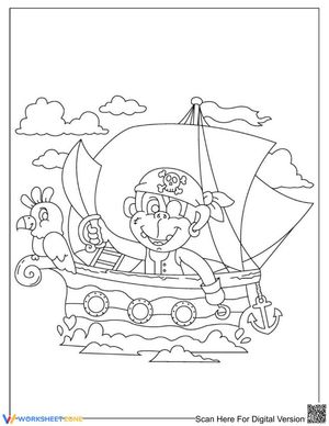 Pirate Coloring Page | Printable Grade K-2 Worksheet