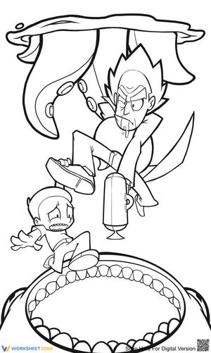 Rick and Morty Adventure Coloring Page | Essential Printable