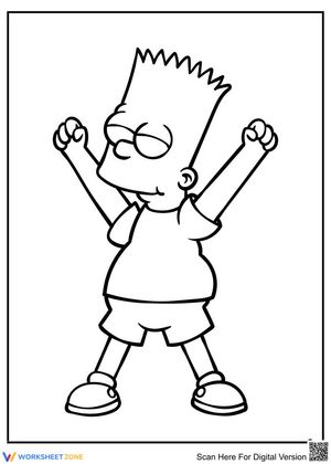 Triumphant Bart Coloring Page | Printable Art Activity