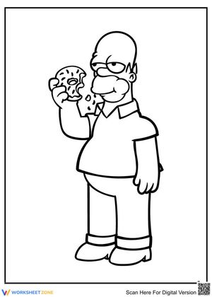 Homer with regular-sized donut