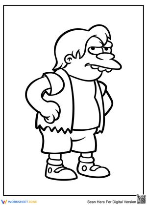 Nelson Muntz Coloring Page | Printable Simpsons Art