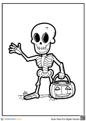 Skeleton with pumpkin