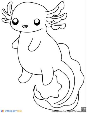 Lovely Axolotl Coloring Page
