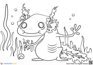 Cartoon Axolotl: A Creative Art Worksheet
