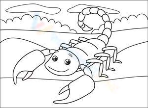 Happy Scorpion Themed Worksheet