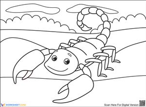 Happy Scorpion Themed Worksheet