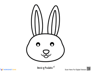Rabbit Face Coloring Worksheet