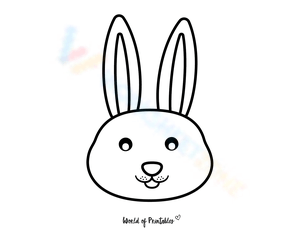 Rabbit Face Coloring Worksheet